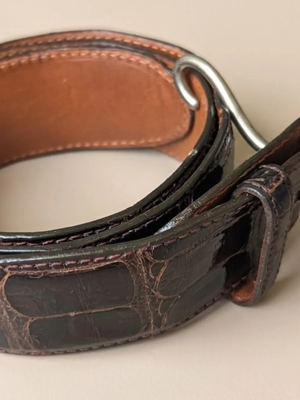 Genuine American Alligator belt hand made in the USA size 28